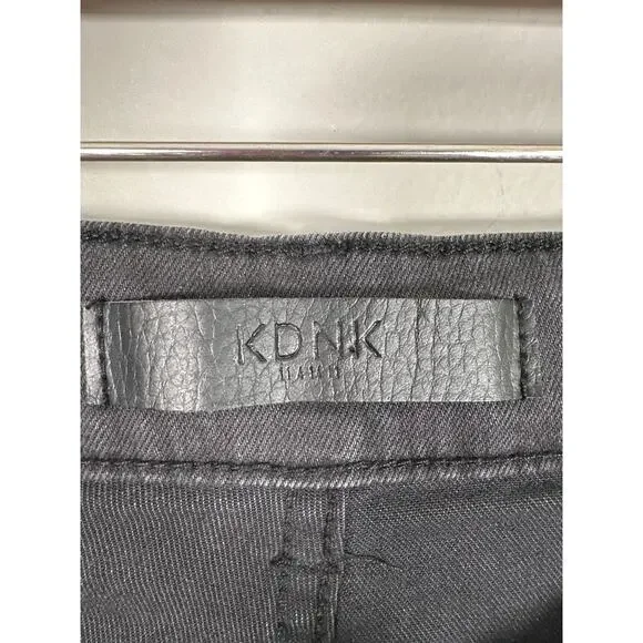 KDNK Smocked PU Jeans With Multi-Paint Splatter Mens Size 34 - Picture 8 of 11